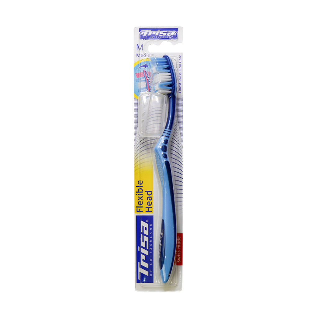 مسواک فلکسیبل هد با برس متوسط تریزا(با محافظ) TRISA FLEXIBLE HEAD MEDIUM TOOTHBRUSH