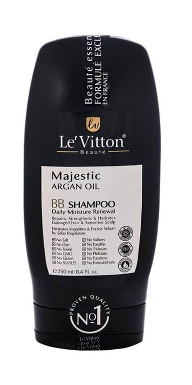 شامپو حاوی روغن آرگان و کراتین مناسب مو های خشک مدل BB SHAMPOO لویتون