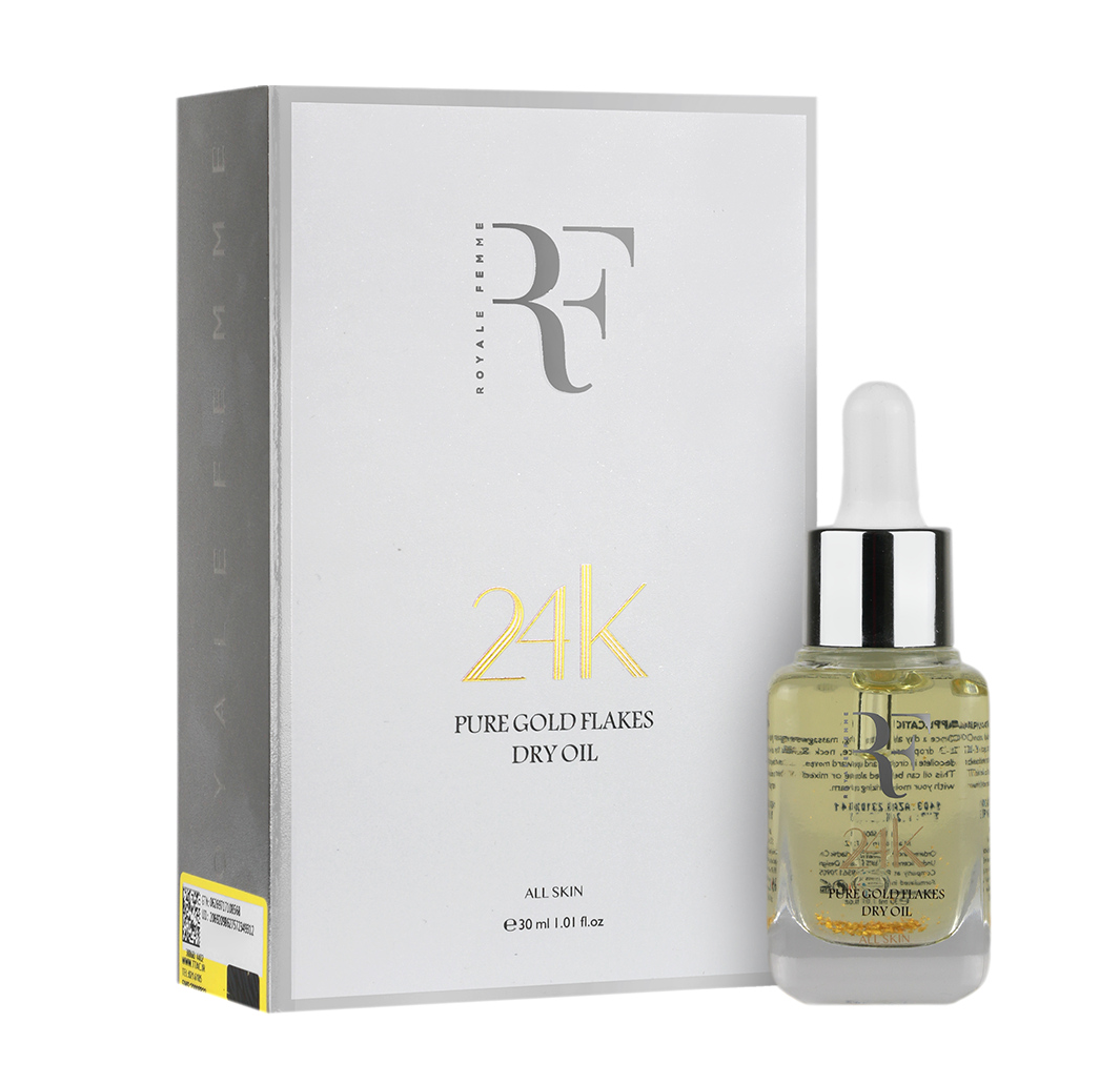 روغن صورت دارای گرد طلا مناسب انواع پوست رویال فم